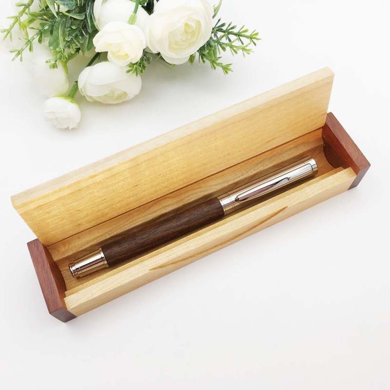 LACHIEVA LUX Elegant Walnut Rollerball Pen Set.Nice Wood Roller Pen