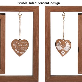 Qunaawa Pet Memorial Gifts for Dogs Cats, Memorial Picture Frame Gifts for Loss of Pets, Dog Sympathy Bereavement Remembrance Rotating Wooden Picture Frame Picture Frame (B)