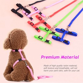 Morices 2 Pack Cat Harness and Leash, Adjustable Comfortable Nylon Pet Strap Collar with Leash, Escape Proof Safety Rope Leads Chest Strap for Kitten Puppy Rabbits Walking Training (Orange & Blue)