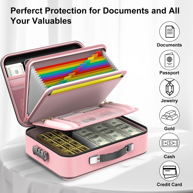 COLCASE Fireproof Document Organizer, Hard Case Fireproof Document Box with