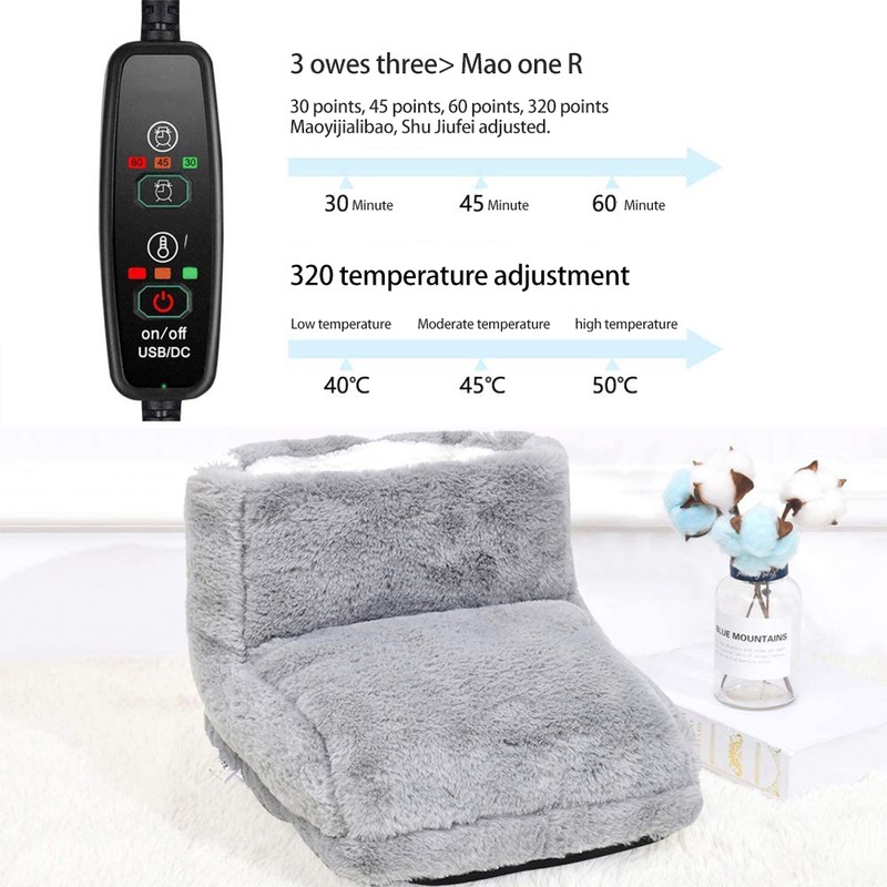 Electric Foot Warmer Electric Boots with 3 Temperature Settings and