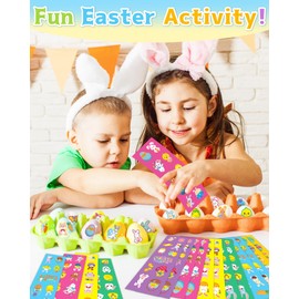1260 PCS Easter Stickers for Kids, 100 Sheets Egg Decorating Fillers Bunny Stickers, Party Favors Activities Crafts Gifts Toddlers Easter Basket Stuffers for Kids Boys Girls Goodie Bags