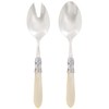 Vietri Aladdin Brilliant Ivory Salad Server Set, 9.75" 18/10 Stainless