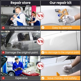 Sigoobal Car Dent Puller Kit, 45pcs Paintless Dent Removal Kit, Car Dent Repair Kit with Golden Lifter, Bridge Puller, Dent Puller for Car Refrigerator Door Ding Repair