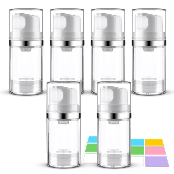 Decorniqu Airless Pump Bottles 6 Pack 2oz Empty Moisturizer Pump