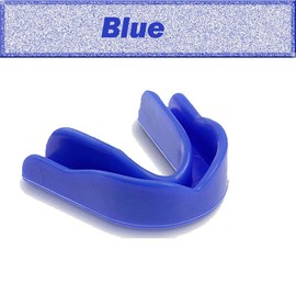 Gum shield mouth guard Boil bite rugby boxing baseball hockey karate all sports - Color: Blue-Solid, Size: Adult