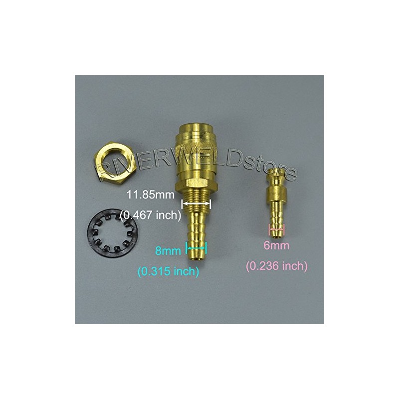 RIVERWELD Argon Quick Connect Fittings Hose Gold Connector for QQ300