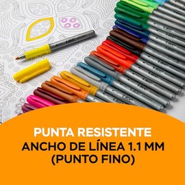 BIC Marcador Permanente Punto Fino Marca Diferentes Superficies Marking Surtido de Colores 6 Piezas + 1 Gratis