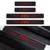 4PCS Car Door Sill Protectors Carbon Fiber Leather Sticker Automotive