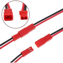 VIPMOON 20Pairs JST 2 Pin Plug Male to Female EL Wire Cable Connector Adapter 22 AWG for 3528 5050 LED Light Strip (4 Inch)