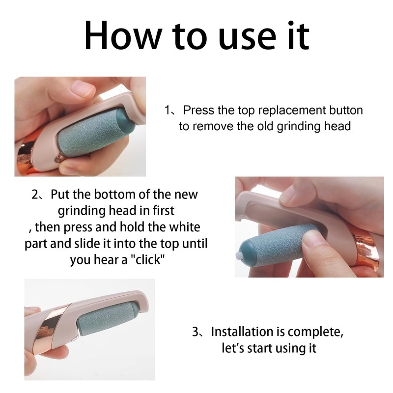 4 Foot Teplacement Rollers for Effective Foot Care, Exfoliating and