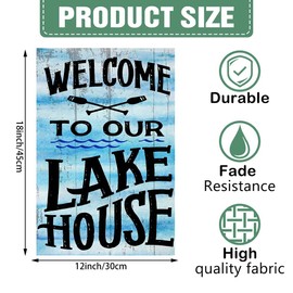 YBTLhome Welcome to Our Lake House Home Spring And Summer Garden Flags Double-Sided Print Home Decor, Outside Decor, Yard Decor, Garden Decor, Holiday Decor(No Flagpole) 12 * 18in/30 * 45cm