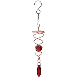 CIM Little Crystal Twister Decorative Wind Spiral Stainless Steel Copper Red Dimensions: 3 x 16 cm Includes 2 Glass Objects with Facet Cut Can be Combined as Required Includes Hooks and Nylon Cord