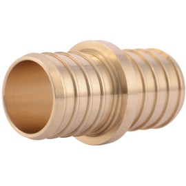 SharkBite 1 Inch Crimp Coupling, Brass Plumbing Fitting, PEX Pipe, PE-RT, UC020LFA