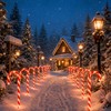 GLUUFLOWER 24 Pack Solar-Powered 22'' Christmas Candy Cane Lights, Waterproof