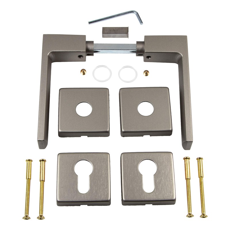 Gedotec Door Handle Set Aluminium Door Fittings Stainless Steel 1