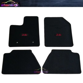 Unbranded Fit 07-13 Ford Edge Sedan Black Nylon Floor Mats Carpet Front Rear w/ Red 3.5L