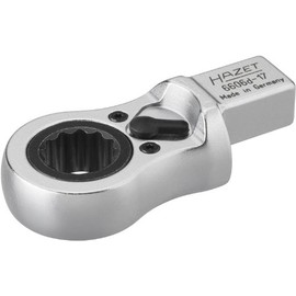 Hazet 6606D-17 Ratcheting Insert Box-end Wrench 17mm/14x18mm, Chrome-Plated, 17 mm/14 x 18