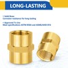 5-PACK GUOFIS Brass Pipe Fittings Coupling,1/2" NPT Female to 1/2"