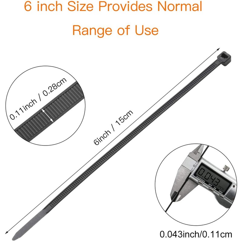 OneLeaf Cable Ties 6 Inch Heavy Duty Zip Ties with