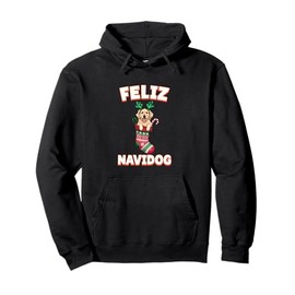 Feliz Navidog Christmas Dog Sock Golden Retriever Pullover Hoodie