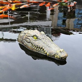 Juliahestia Alligator Head Outdoor Scary Decor - Crocodile Float for Pool Gator to Scare Away Geese Duck Bird - Floating Pond Decor for Outdoor Garden Yard Lake