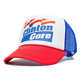 Clinton Gore Unisex-Adult Trucker Hat -One-Size Curved Bill Truckers (CLINTON_GORE_RYL_RED_CURV)
