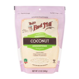 Bob's Red Mill Shredded Coconut, 12oz (Pack of 4) - Non GMO, Fair Trade Certified, Vegan, Paleo Friendly, Keto Friendly Friendly, Kosher
