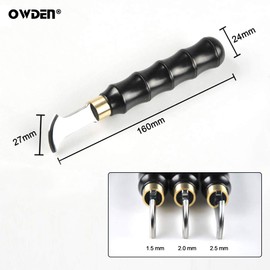 OWDEN Professional Leather Tools,Leather Edge Creaser,Used for Leather Edge Working Decorative Lines.3 Sizes: 1.5-2.0-2.5mm (2.0mm)