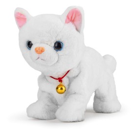 Interactive Electronic Plush Cat Toy - Update Touch Control Meow Kitten with LED Eyes, Electronic Robot Cat Toy Gifts for Boys & Girls Children's Birthday Christmas