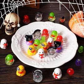 GGSTDDU 72Pcs Halloween Mini Ducks Pumpkins Resin Figurines Decor