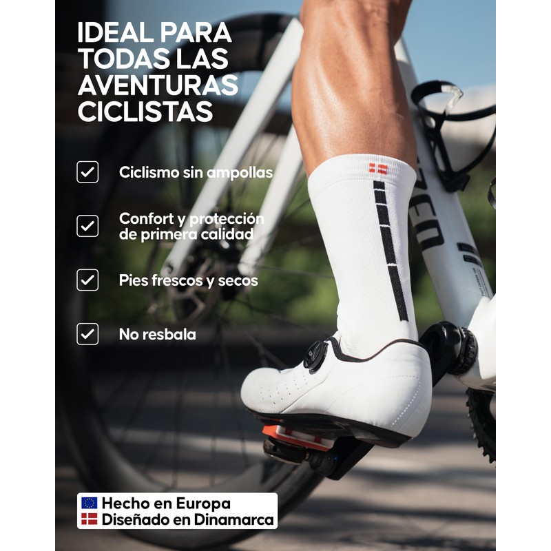 DANISH ENDURANCE Calcetines de Ciclismo Altos para Hombres y Mujeres