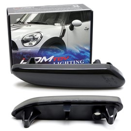 iJDMTOY Euro Dark Smoked Lens Front Fender Side Marker Blinker Light Housing Replacements Compatible With 2011-16 MINI Cooper R60 Countryman, 2013-16 R61 Paceman