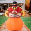 JOIEDOMI 6FT Thanksgiving Inflatables Turkey on Pumpkin Outdoor Decorations, Light