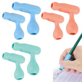 Cosmos 6 Pcs Pencil Grips Writing Aid Pencil Holder Universal Ergonomic Pencil Gripper, 2 Assorted Sizes & 3 Colors