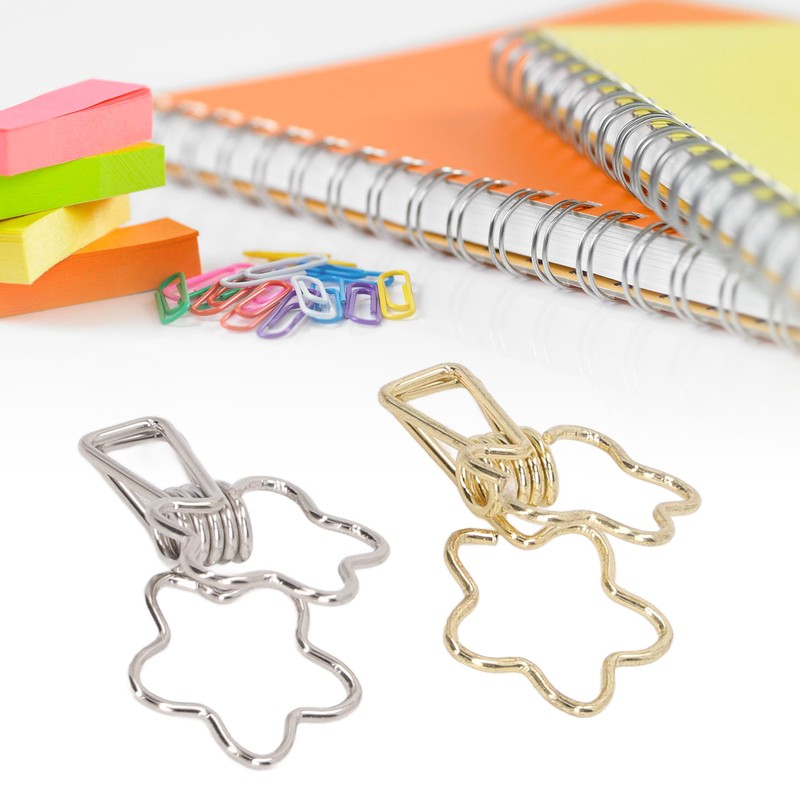 100pcs Binder Clips Gold Silver Flower Shape Metal Hollowed Long