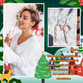 Cute Candy Cane Earrings Christmas Earrings for Women Christmas Cane Earrings Holiday Earrings Jewelry Gifts(B)