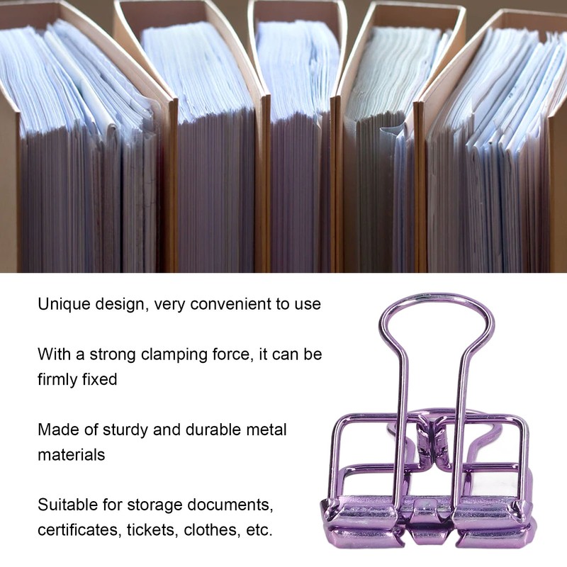 80 Pcs Binder Clips 19mm Powerful Clamping Force Durable Metal