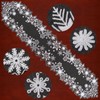 Simhomsen Towel Embroidered Snowflake Design White Table Runner for Christmas