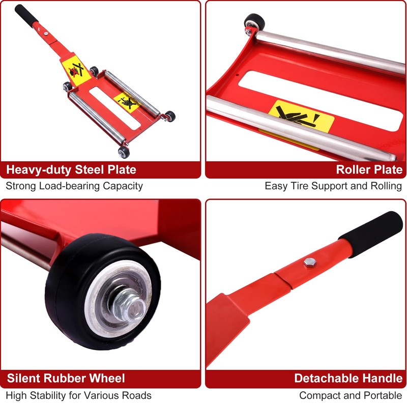 Wayona Portable Tire Jack Tool with Roller Plate, Tire Lifting