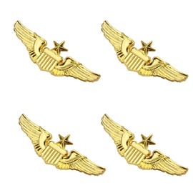 Airplane Pin,Pilot Wings Pin,Gold Air Force Senior Pilot Wing Badge,Pilot Costume Lapel Pins,Metal Aviator Pins for Hat Shirt Uniform Costume,Gift for Flight Schools & Graduation (StyleA 4Pcs)