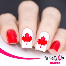 Whats Up Nails - Canadian Flag Vinyl Stencils for Nail Art Design (2 Sheets, 40 Stencils Total)