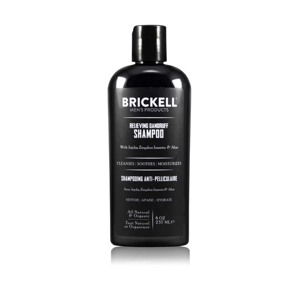 Brickell Men's Dandruff Shampoo for Men, Natural and Organic, Soothes and Eliminates Dandruff with Ziziphus Joazeiro, Aloe and Jojoba Oil (236 ml)