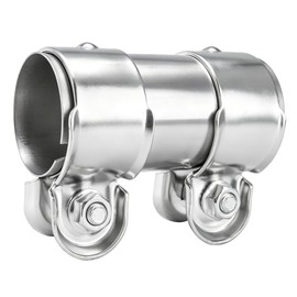 ZEJIRUI Double Bolt Exhaust Clamp 60mm 2.36in for Car Exhaust System Repair