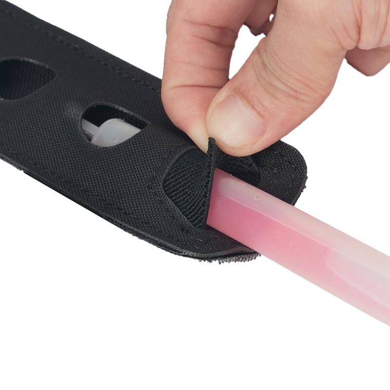TOPTACPRO Tactical Glow Stick Pouch Chemlight Pen Holder Flashlight Battery