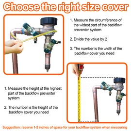 Backflow Preventers Protection, 24”W x 36”H Backflow Winter Cover, Insulated Cover Pouch for Irrigation Backflow Valve, Sprinkler Valves in Snow or Sun Exposure, Winterizing Backflow Preventers – Sand