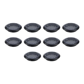 Xiaoyztan 2.5 in Soffit Vent Cover Bevel Edge Type Round Air Vent Louver Hole Plug Black Stainless Steel for Furniture Kitchen Cabinet Wadrobe Bathroom Office Fits 2-1/16 in Hole 10 Pcs