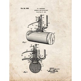 Automatic Fire Extinguisher Patent Print Old Look (24" x 30") M15287