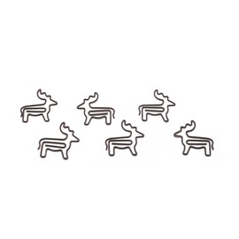 Butler in the Home 100 Count Deer Shaped Paper Clips Great for Paper Clip Collectors or Office Gift - Comes in Round Tin with Lid and Gift Box (Brown)