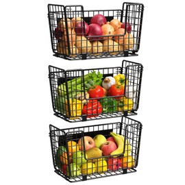 GGIU Magnetic Shelf for Fridge - 3 Pack Fruit & Vegetable Storage Organizer